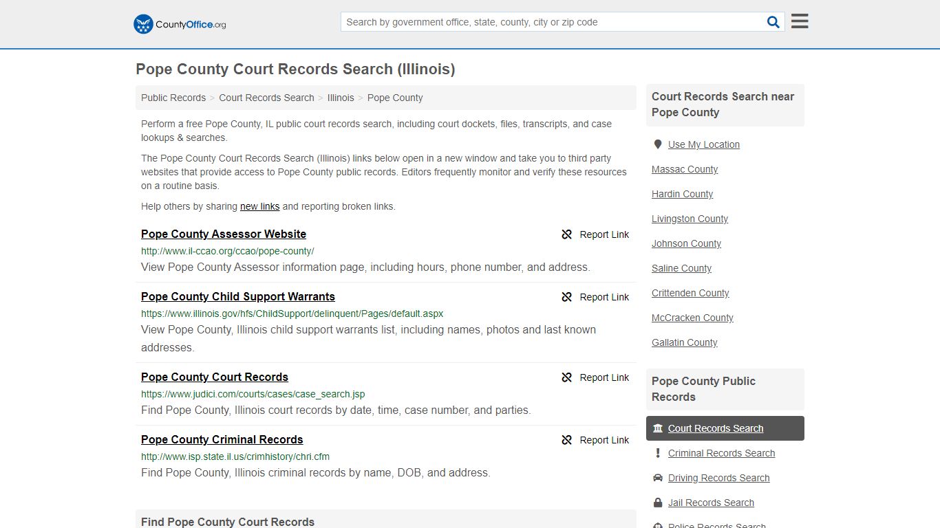 Court Records Search - Pope County, IL (Adoptions ...