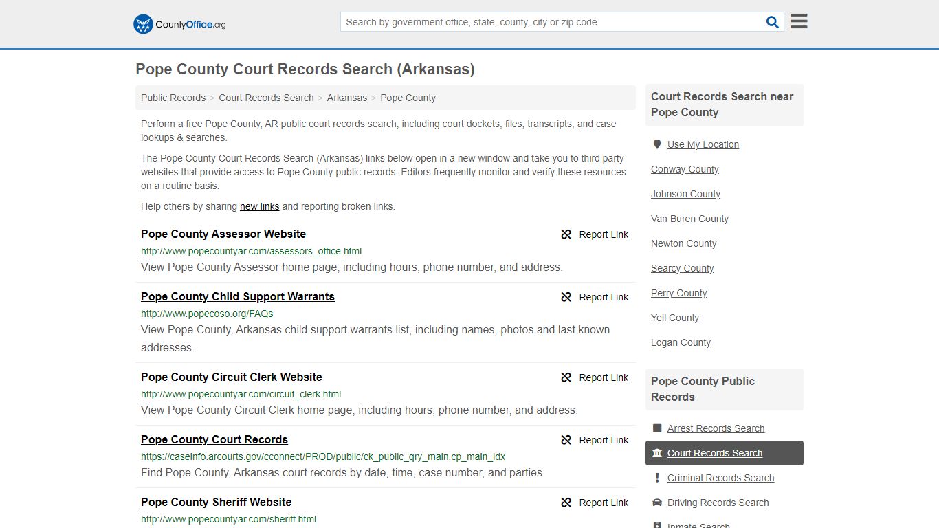 Court Records Search - Pope County, AR (Adoptions ...